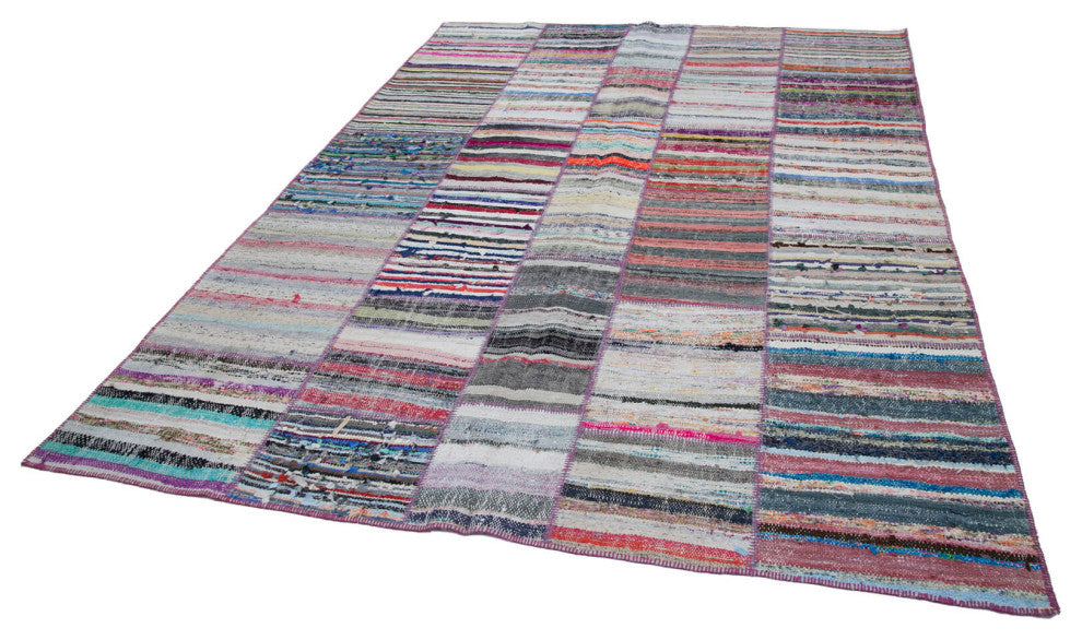 Rug N Carpet - Handmade Turkish 6' 11'' x 9' 2'' Unique Patchwork Kilim Rug