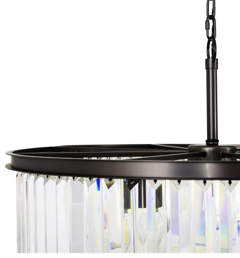 Polaris 8-Light Prism Crystal Chandelier, Black