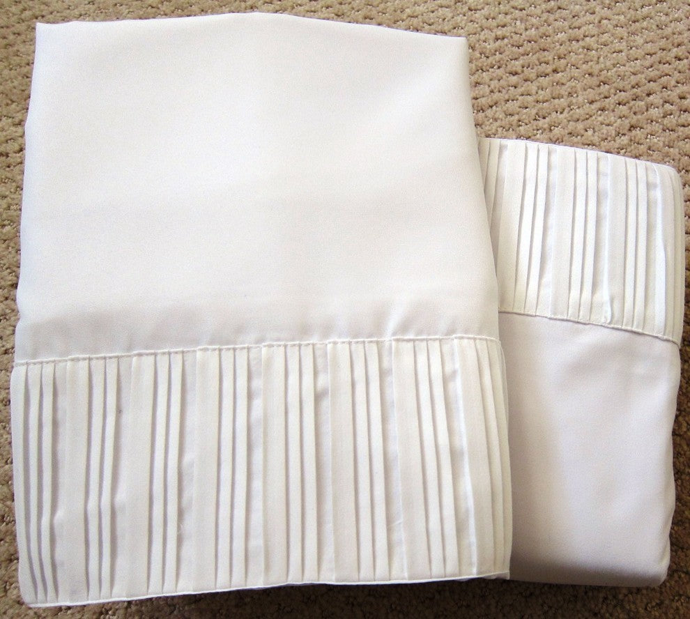 Luxury Egyptian 800 Microfiber Bed Sheet Set 4 PCS, White, Queen