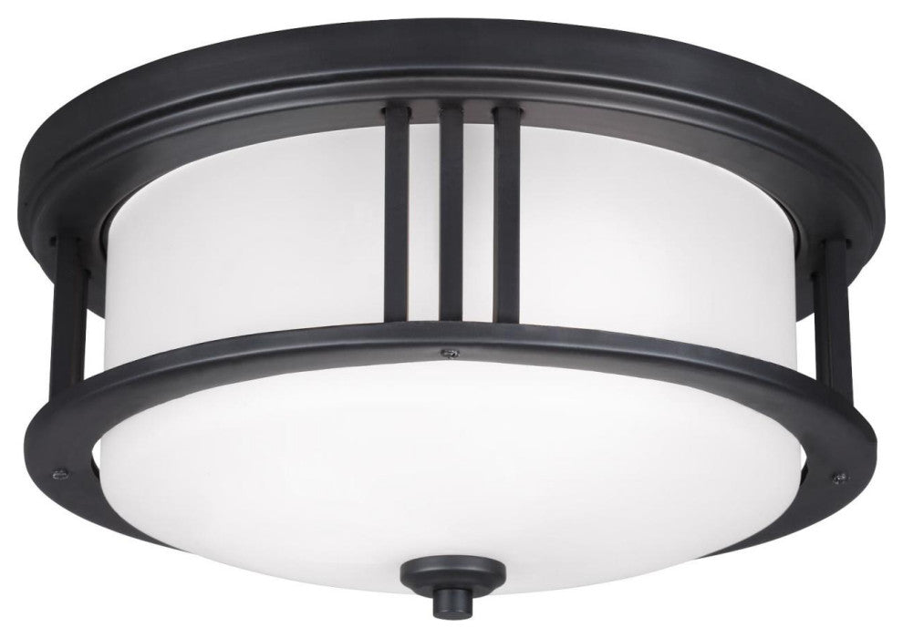 Generation Lighting 7847902EN3 Crowell 2 Light 14"W LED Flush - Black