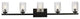 Maklaine Modern 5-Light Metal Bath Sconce in Black and Clear Finish