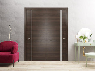 Bypass Doors 56 x 84 | Planum 0310 Chocolate Ash with  | Sturdy Rails