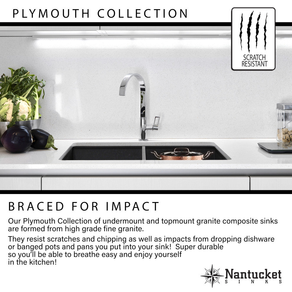 Nantucket Sinks Small Single Bowl Undermount Granite Composite, Sand