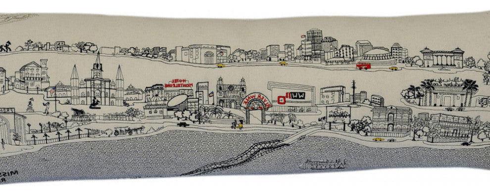 46" White New Orleans Daylight Skyline Lumbar Decorative Pillow