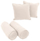 Double-Corded Solid Twill Throw Pillows With Inserts, Set of 4, Natural