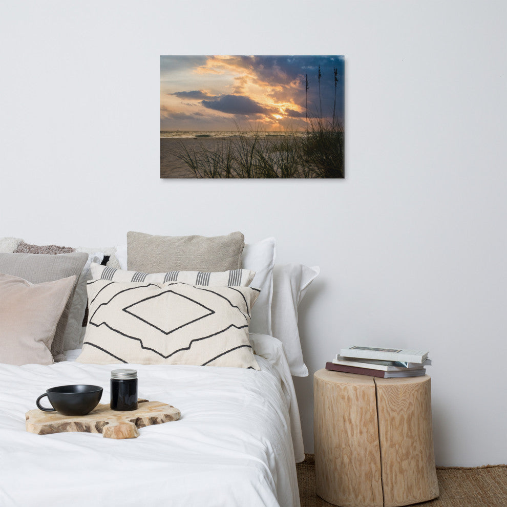 Coastal Wall Artwork: Anna Maria Island Beach Sunset 2 Canvas Print, 24" X 36"