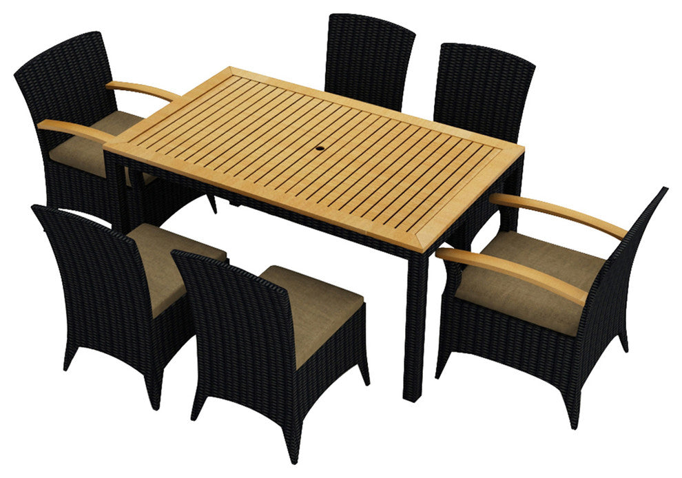 Arbor 7 Piece Dining Set, Heather Beige