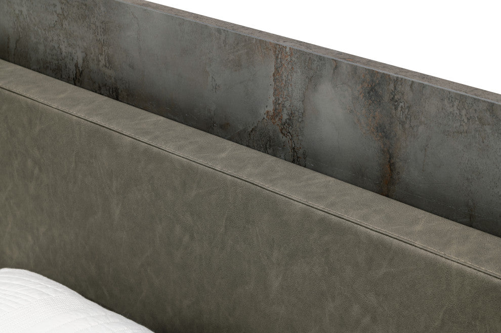 Nova Domus Ferrara Modern Volcano Oxide Grey Bed + Nightstands, Eastern King