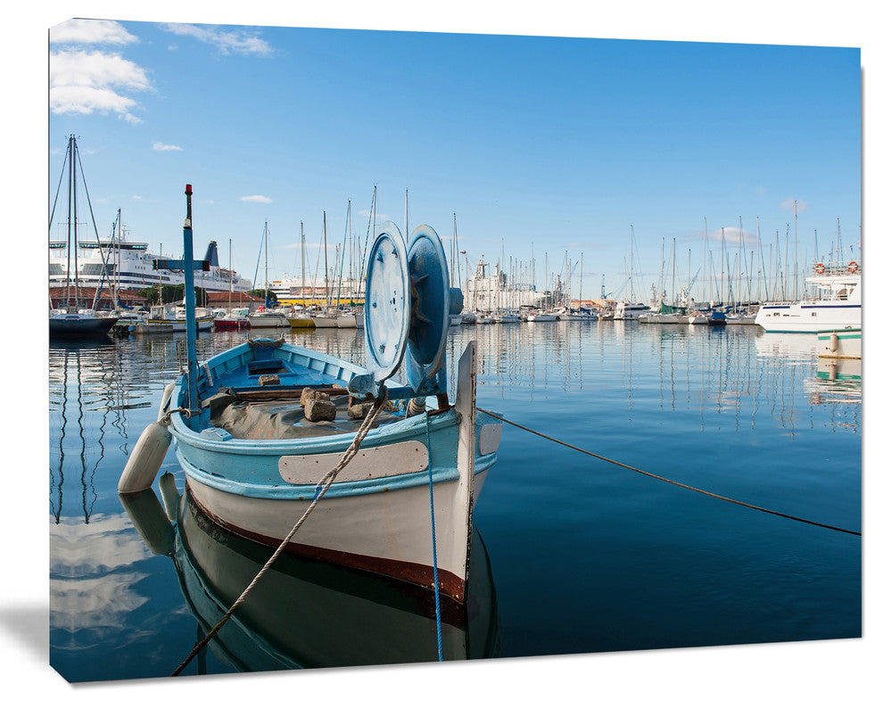 Yachts in Toulon Port France, Boat Canvas Art Print, 40"x30"