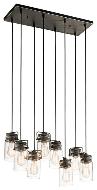 Linear Chandelier 8-Light, Olde Bronze