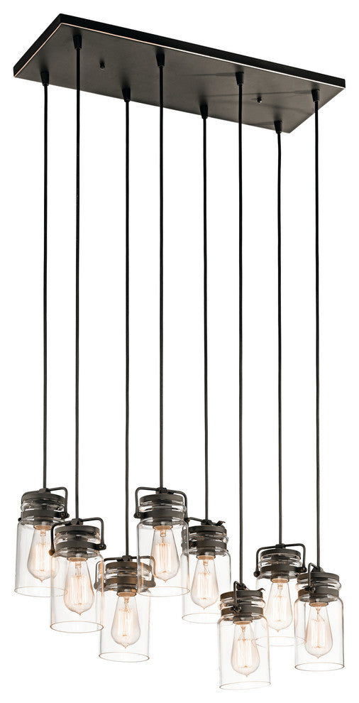 Linear Chandelier 8-Light, Olde Bronze