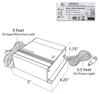 16" Slim Line Frame Light, Chrome With Dimmable Direct Wire Kit