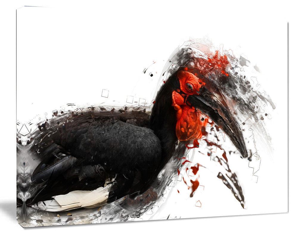 Relaxing Large Exotic Bird, Animal Canvas Wall Art, 60"x28"