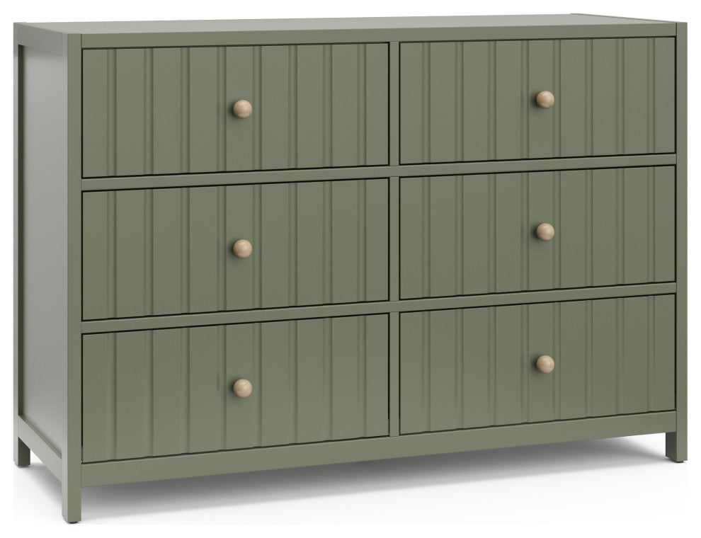 Graco Teddi 6 Drawer Double Dresser, Olive