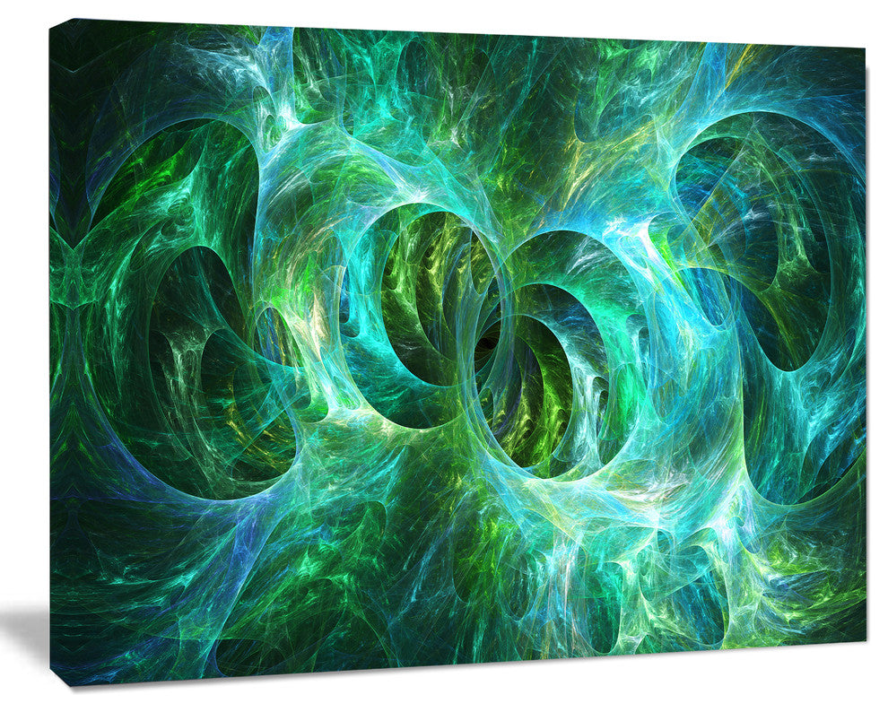 Blue Fractal Ornamental Glass, Abstract Canvas Art Print, 20x12