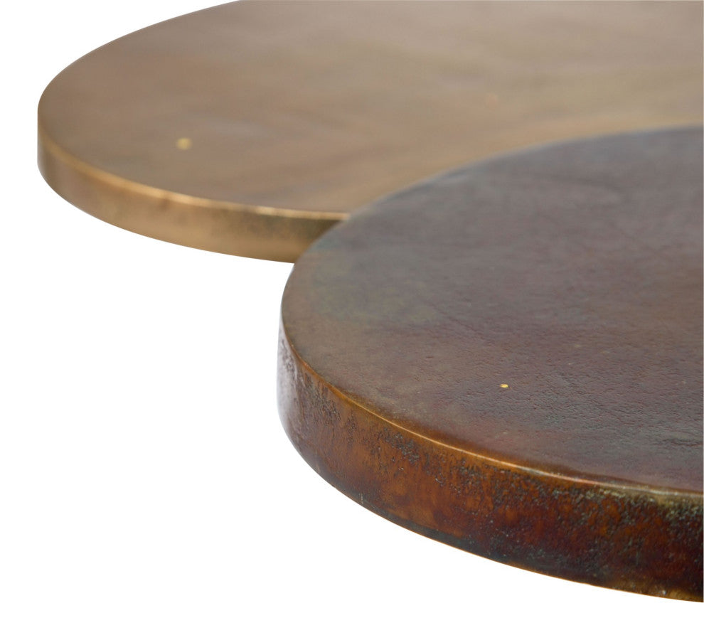 Sofa Side Table, Aluminum, Metal, Bronze, Antique Brass, Lounge Hospitality