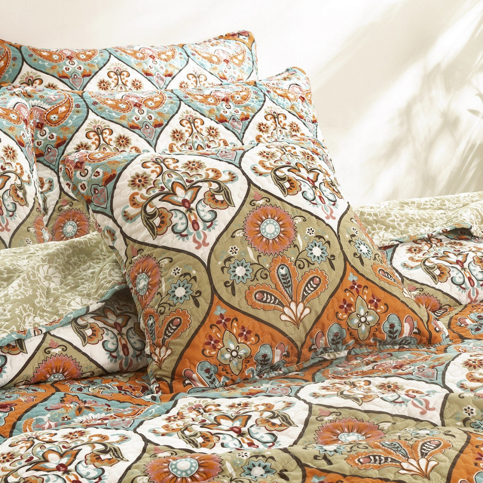 Garden Party 3-Piece Reversible Quilt Set, Queen