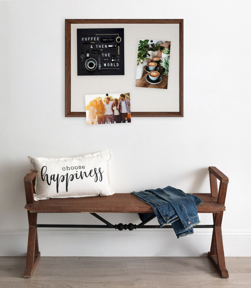 Calter Framed Linen Fabric Pinboard, Walnut Brown 21.5x27.5