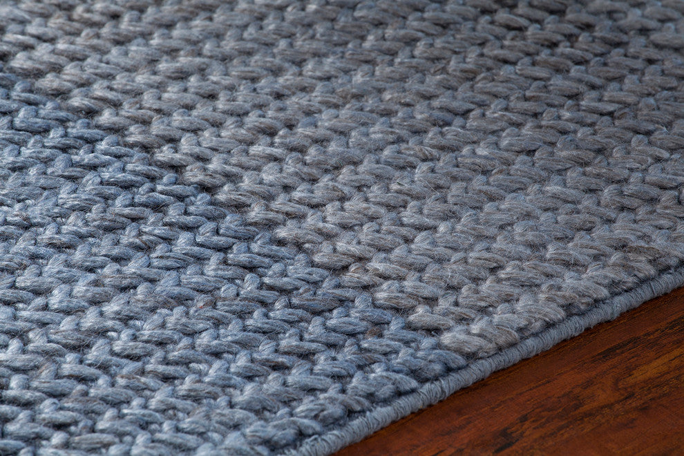 Bidan Contemporary Area Rug, Blue, 5'x7'6"
