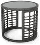 Anne Indoor Modern Boho Wicker Side Table With Tempered Glass Top, Gray