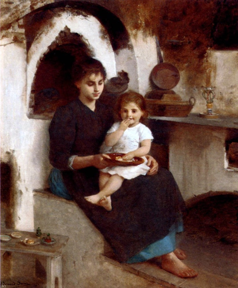 Edouard Alexandre Sain Supper Time, 20"x25" Wall Decal