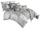 Benzara BM225173 12 Piece King Polyester Comforter Set, Medallion Print, Gray