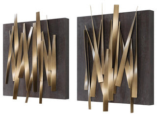 Uttermost 04382 Crosshatch 19-3/4" x 24" Frameless Decorative - Gold