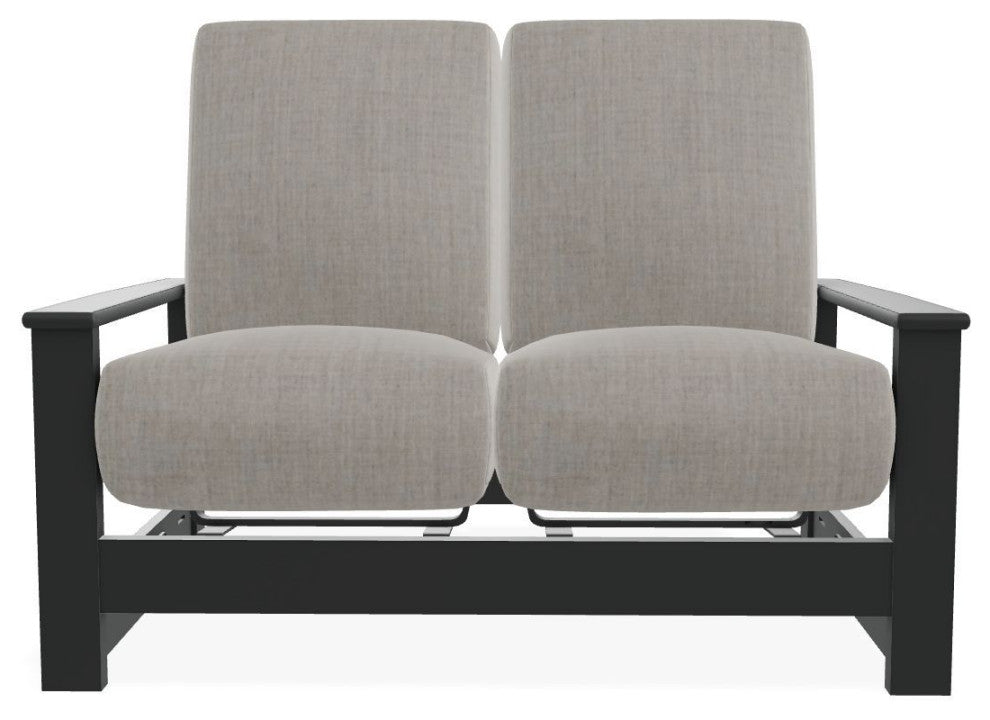 Leeward Deep Seat Outdoor Loveseat with Hidden Motion, Cast Silver/Graphite