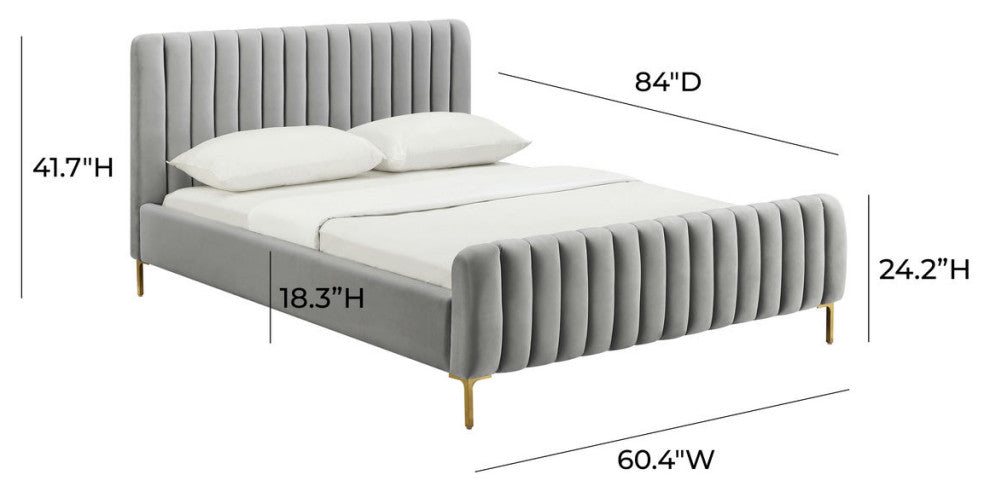 TOV Furniture Angela Grey Bed in Full