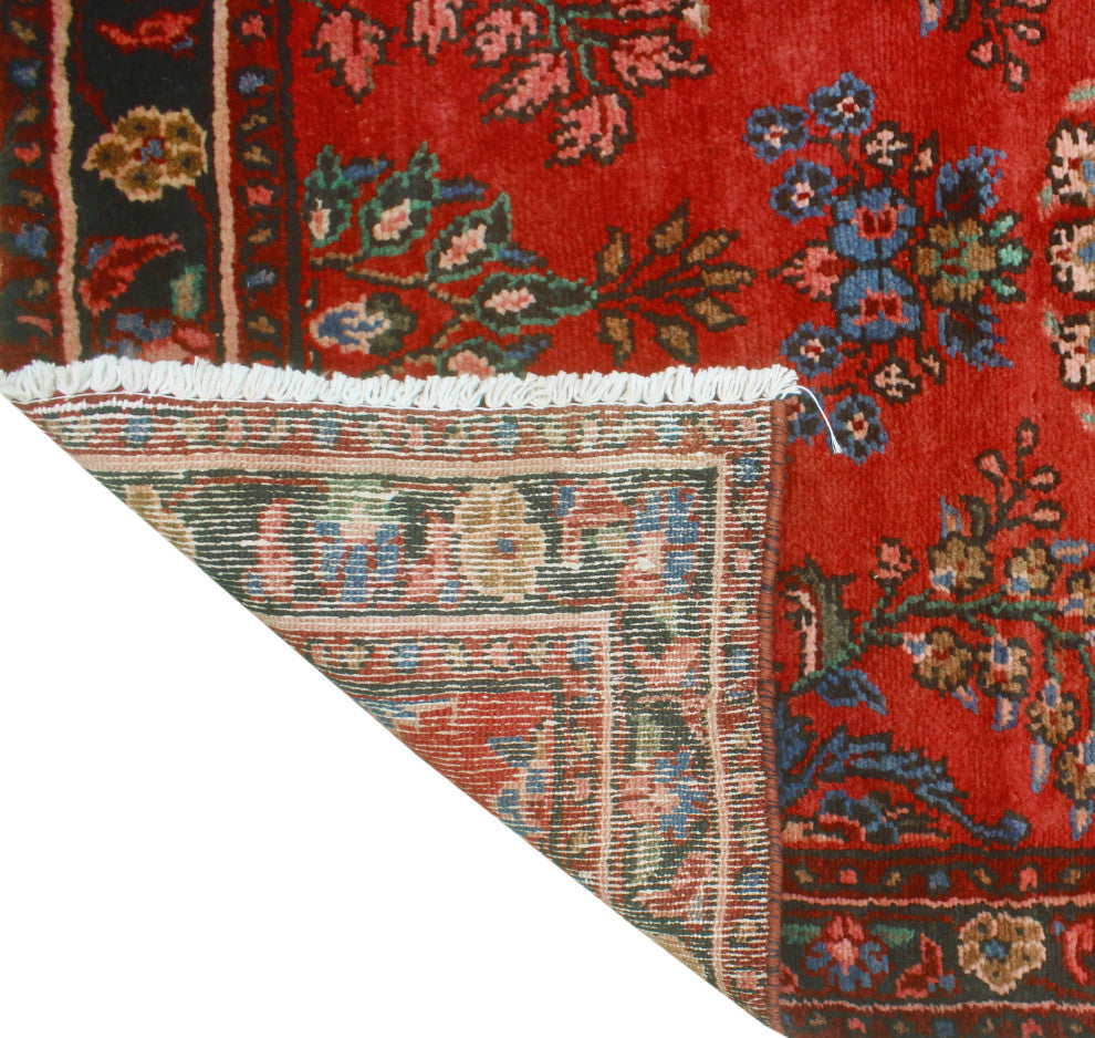 Fine Vintage Distressed Thiago Red/Charcoal Runner, 3'4 x 8'7