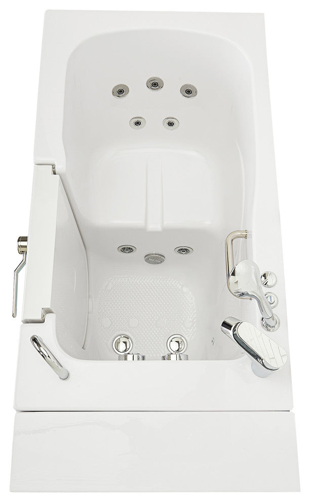 Ella Monaco 32"x52" Acrylic Walk-In-Bathtub, Outswing Door, 2 Piece Faucet