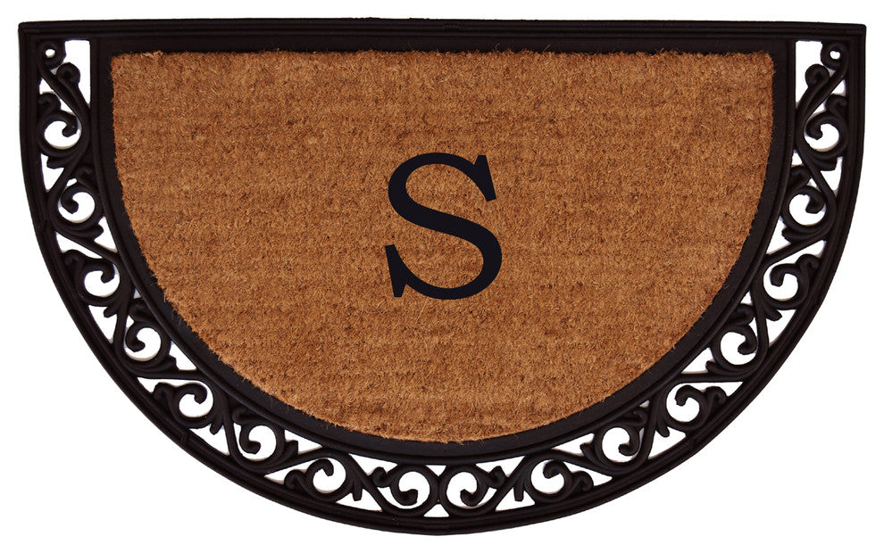 Ornate Scroll Monogram Doormat 2'x3', Letter S