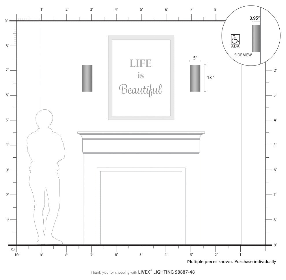 Bellingham 2-Light Antique Gold Leaf ADA Sconce