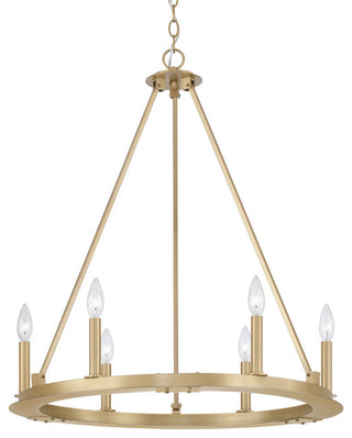 Capital Lighting 4916 Pearson 6 Light 26"W Taper Candle Style - Aged Brass