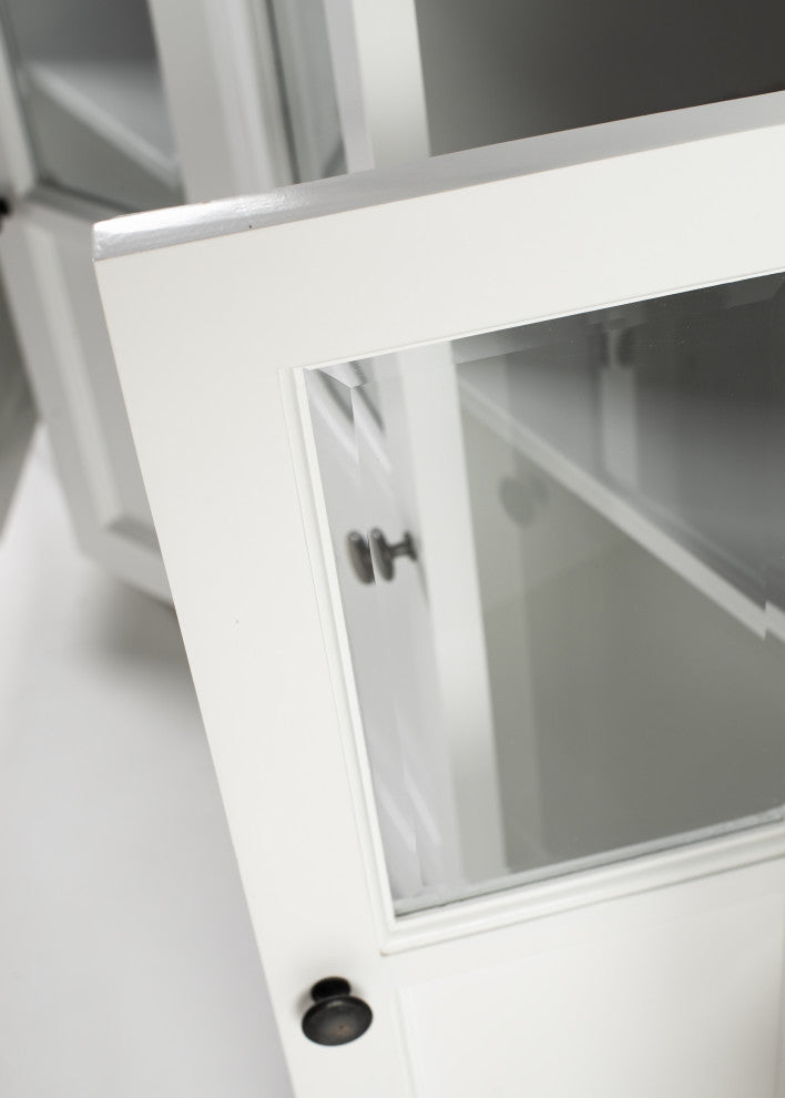 Classic White and Black Halifax Contrast Buffet with 6 Glass Doors