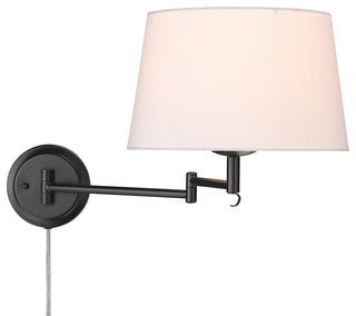 Eleanor 1 Light Articulating Wall Sconce With Modern White Shade Shade