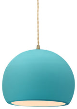 Radiance Small Globe 1-Pendant, Pool/Antique Brass/Beige Twisted, Bulb