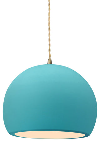 Radiance Small Globe 1-Pendant, Pool/Antique Brass/Beige Twisted, Bulb