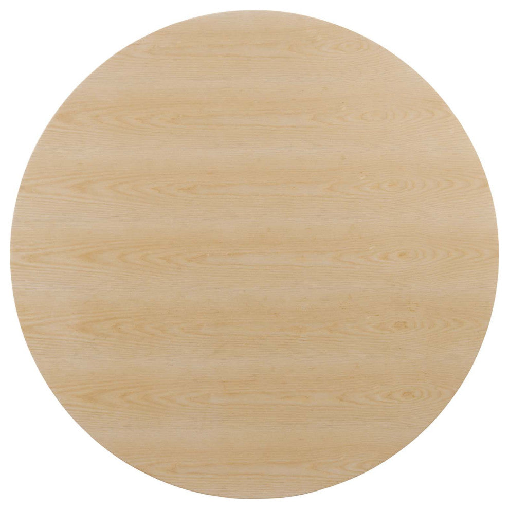 Dining Table, Round, Wood, Gold Brown Natural, Modern, Cafe Bistro Restaurant