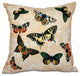 Antique Butterflies And Flowers, Animal Print Pillow, Gold, 18"x18"