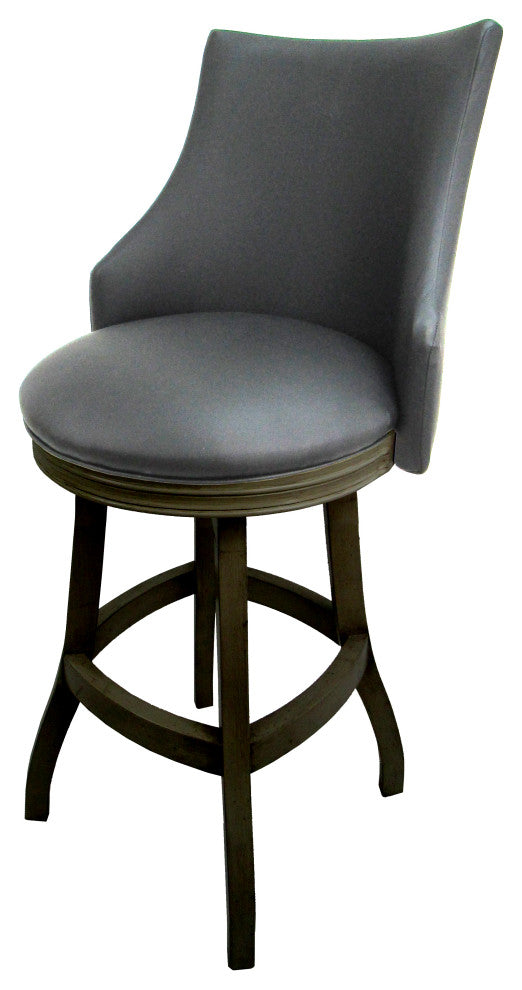 Swivel Wood Bar Stool 30", Bellissima, Gray, Dark Shadow