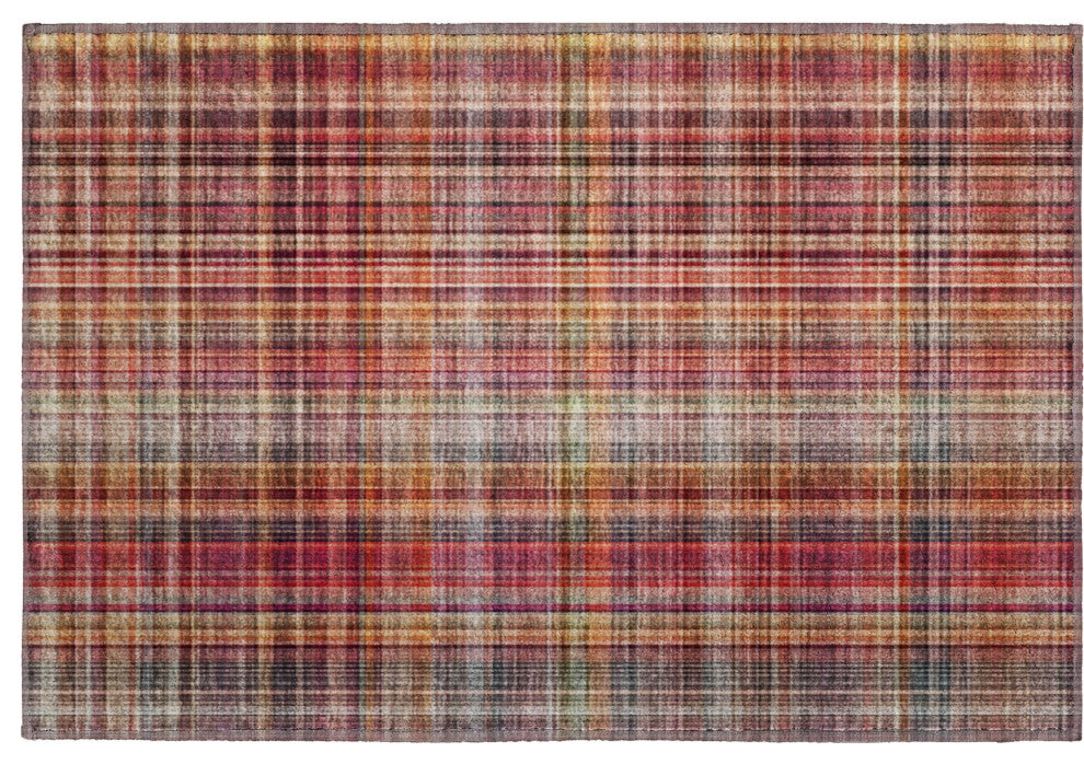 Premium Machine Washable Mayfield AMF541 Red 1'8" x 2'6" Rug