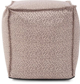 Square Lynx Taupe Pouf With Removable Cover