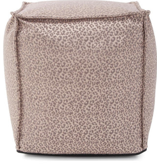 Square Lynx Taupe Pouf With Removable Cover