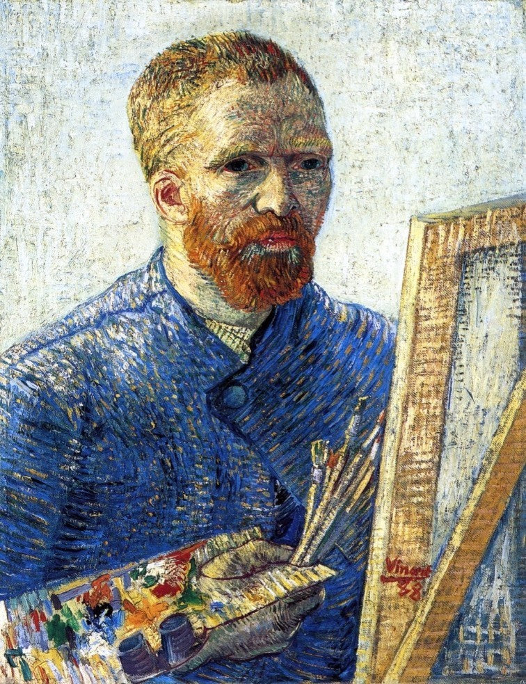 Vincent Van Gogh Self Portrait as a Painter Wrapped Canvas, 21"x28"