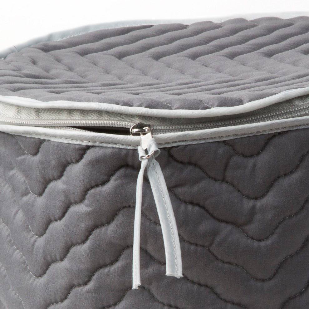Quilted Microfiber Plate Case Set of 4 Grey