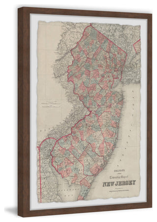 "Colored New Jersey" Framed Painting Print, 12x18