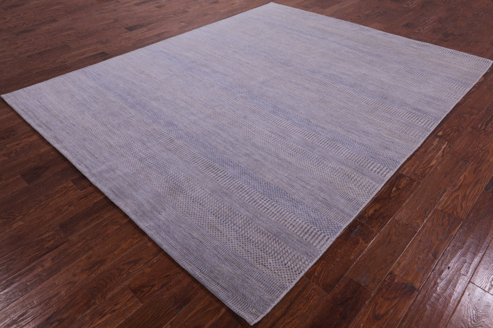 8' 1" X 10' 2" Savannah Grass Wool and Silk Hand Knotted Rug Q11957