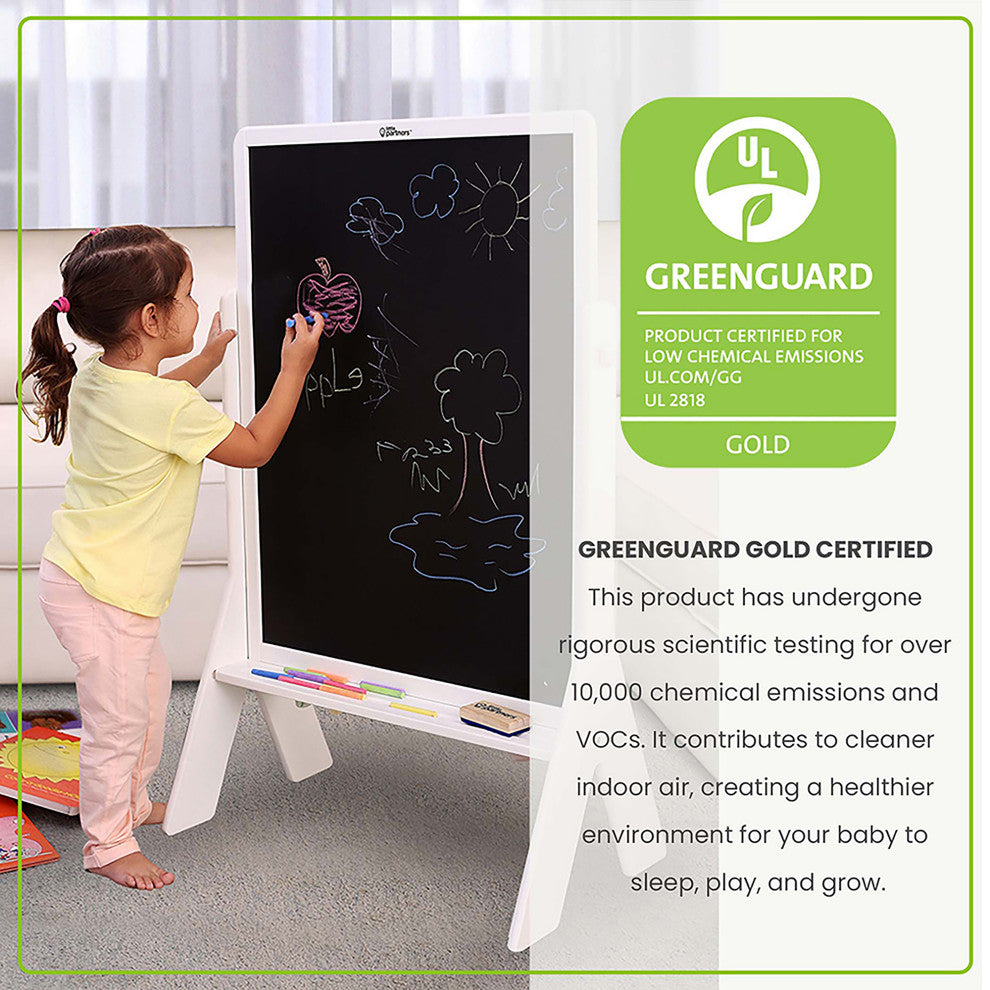 Little Partners Contempo Adjustable Height Art Easel, Soft White