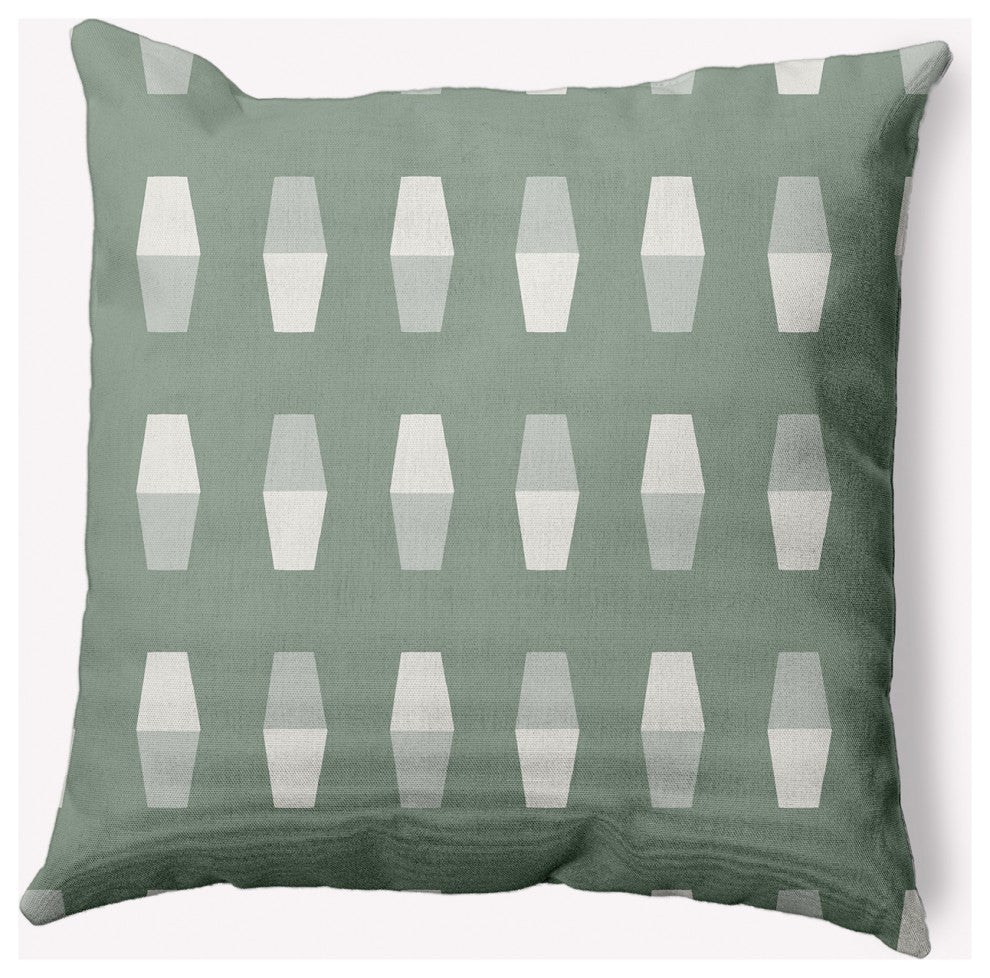 16x16" Bowling Pins Nautical Decorative Indoor Pillow, Sage